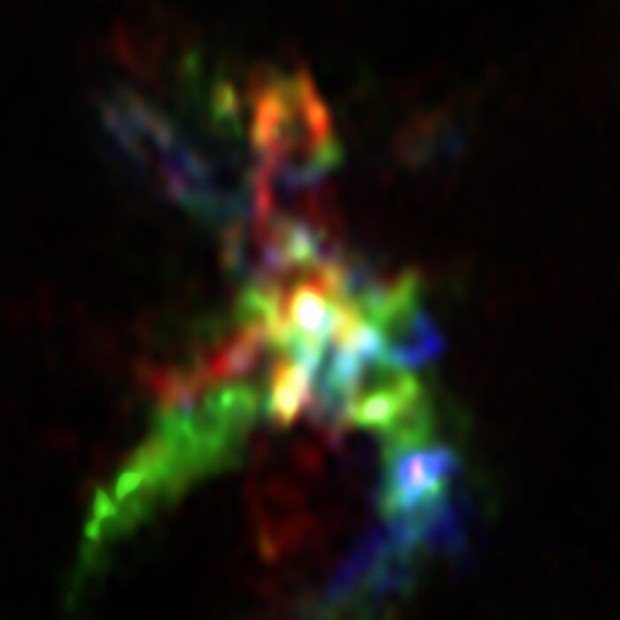 Oblast s probhajc tvorbou hvzd AFGL 5142 pohledem ALMA