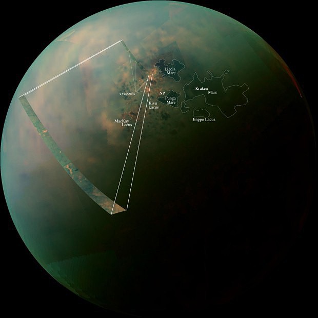 Jezera v okol severnho plu Titanu