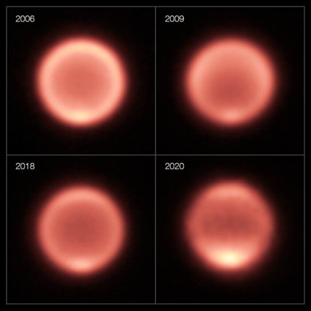 Snmky tepelnho vyzaovn planety Neptun pozen mezi lety 2006 a 2020