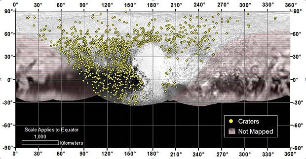Mapovn st povrchu Pluta
