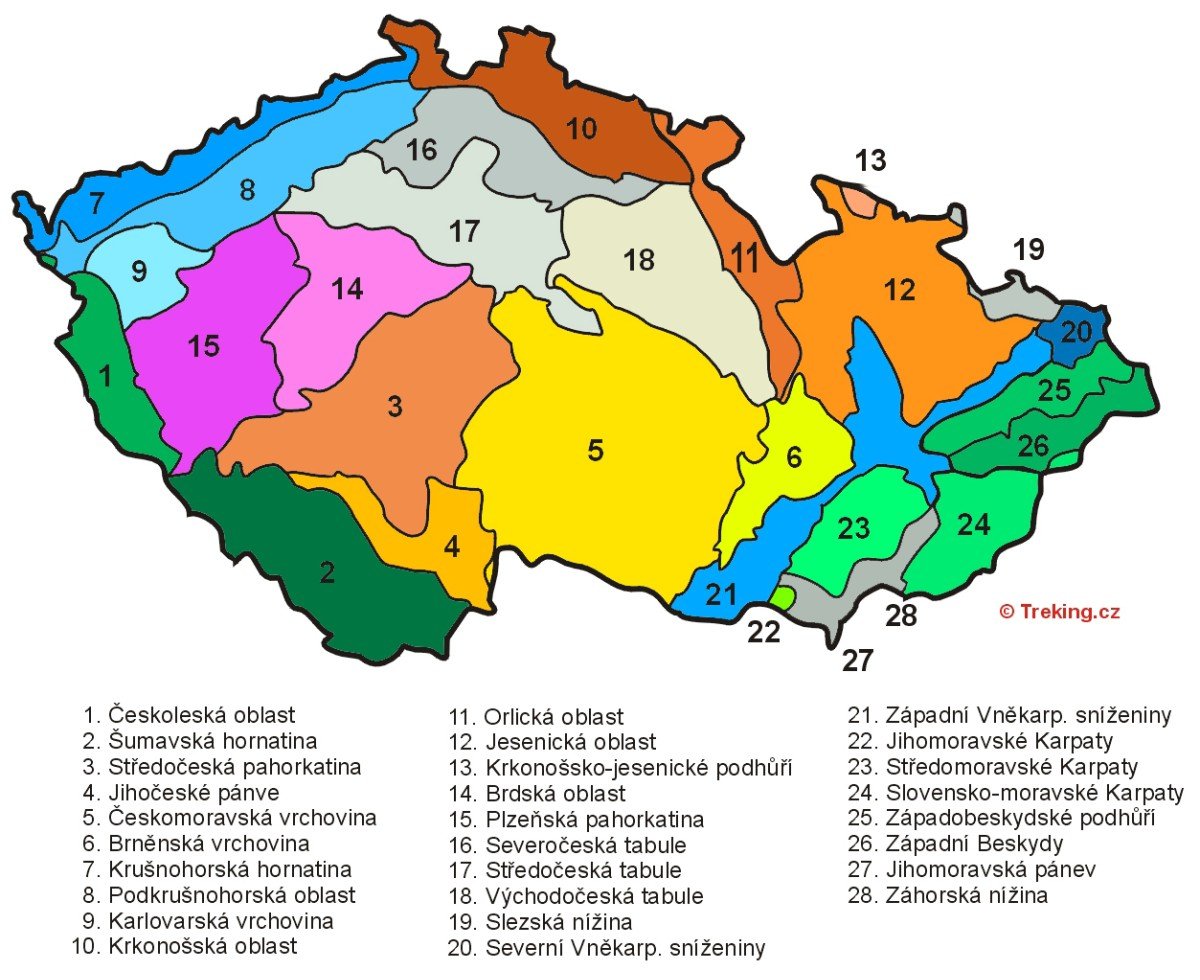 Mapa geomorfologickch oblast