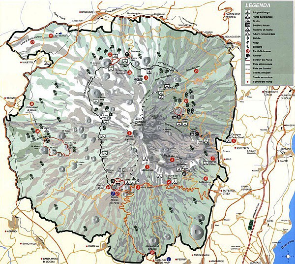 Etna, mapa