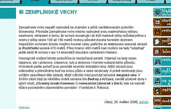 Zemplnsk vrchy z 30.6.2006 na hedvbn stezce.cz