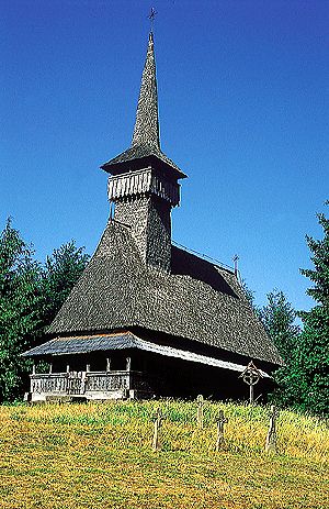 Dřevěný kostel, Maramureš, Rumunsko