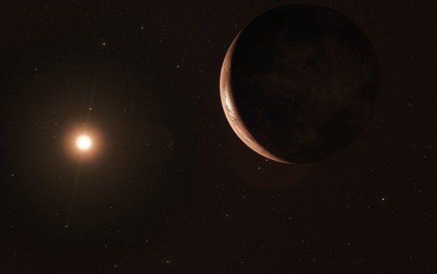 Vizualizace super-Zem obhajc kolem Barnardovy hvzdy