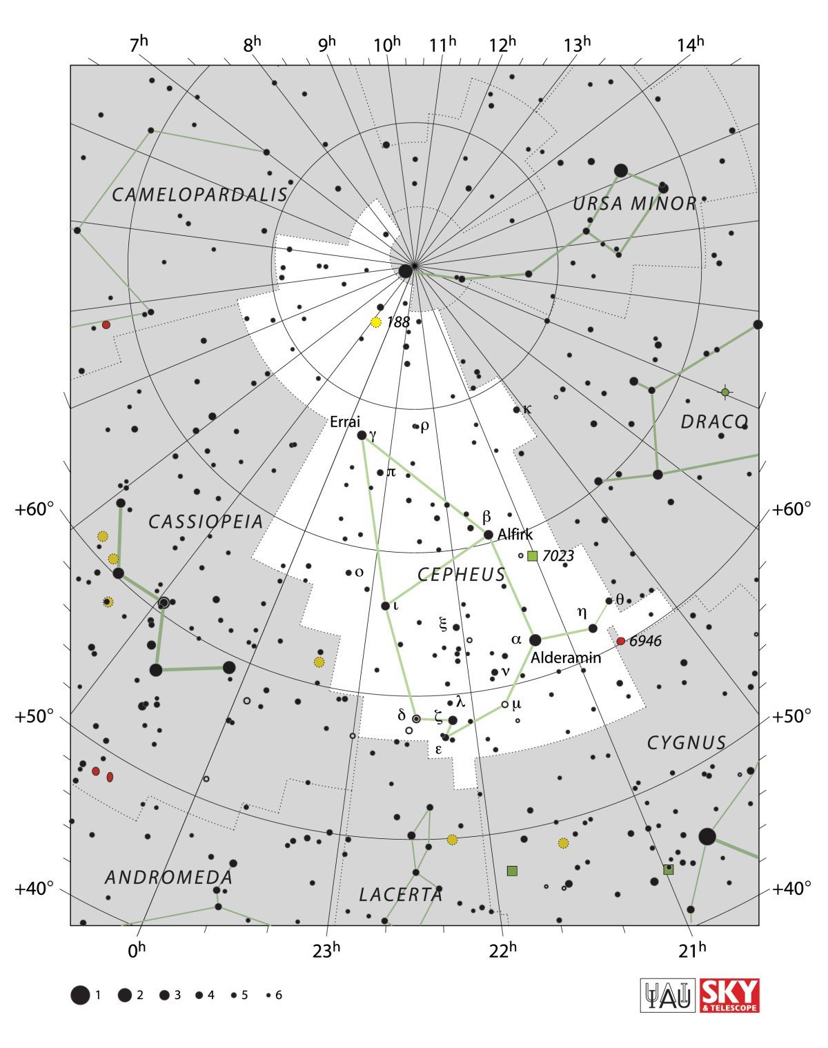 Mapa souhvězdí Cefeus