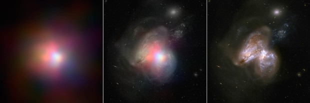 Gigantická černá díra v Arp 299