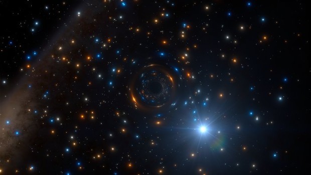 Vizualizace binrnho systmu s ernou drou v kulov hvzdokup NGC 3201
