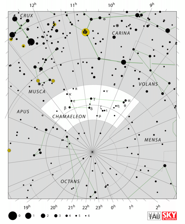 Mapa souhvězdí Chameleón
