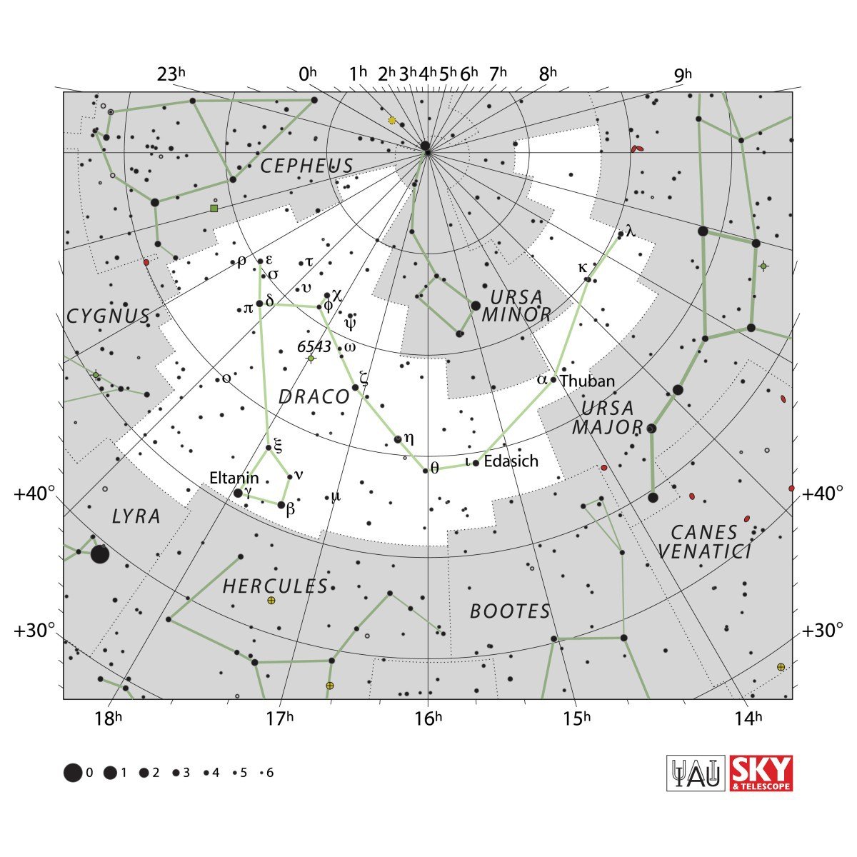 Mapa souhvězdí Draka