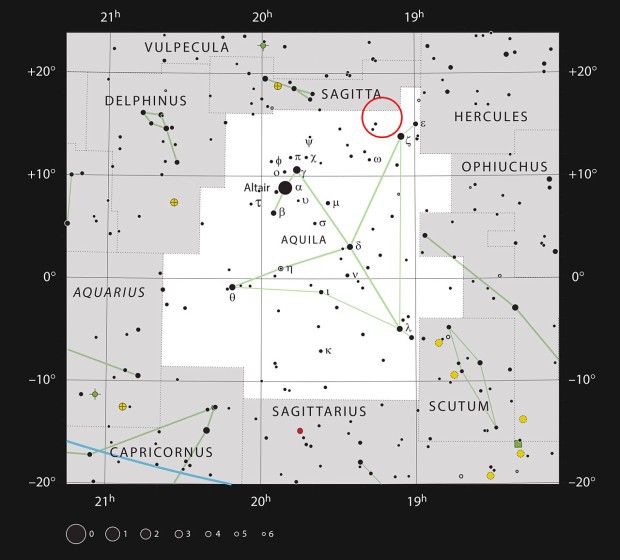 Planetární mlhoviny Henize 2-428 v souhvězdí Orla