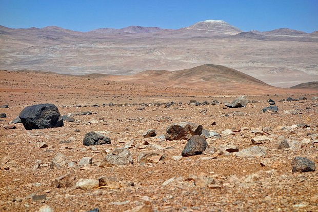 Distant view of work on Cerro Armazones