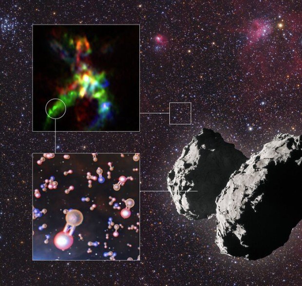Sloučeniny fosforu v oblasti zrodu hvězd a v jádře komety 67P