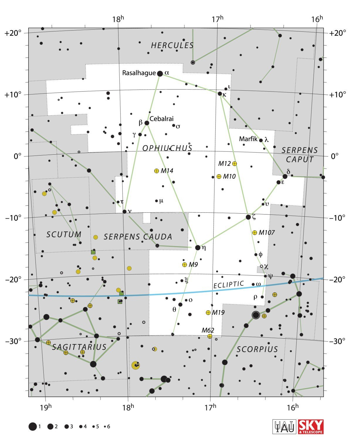 Mapa souhvězdí Hadonoše