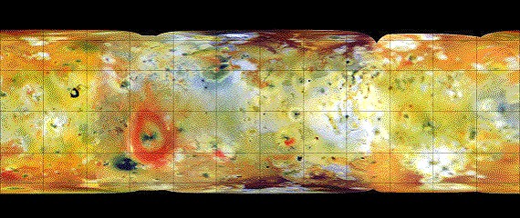 Mapa povrchu Io