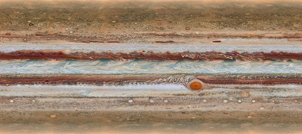Mapa atmosféry planety Jupiter