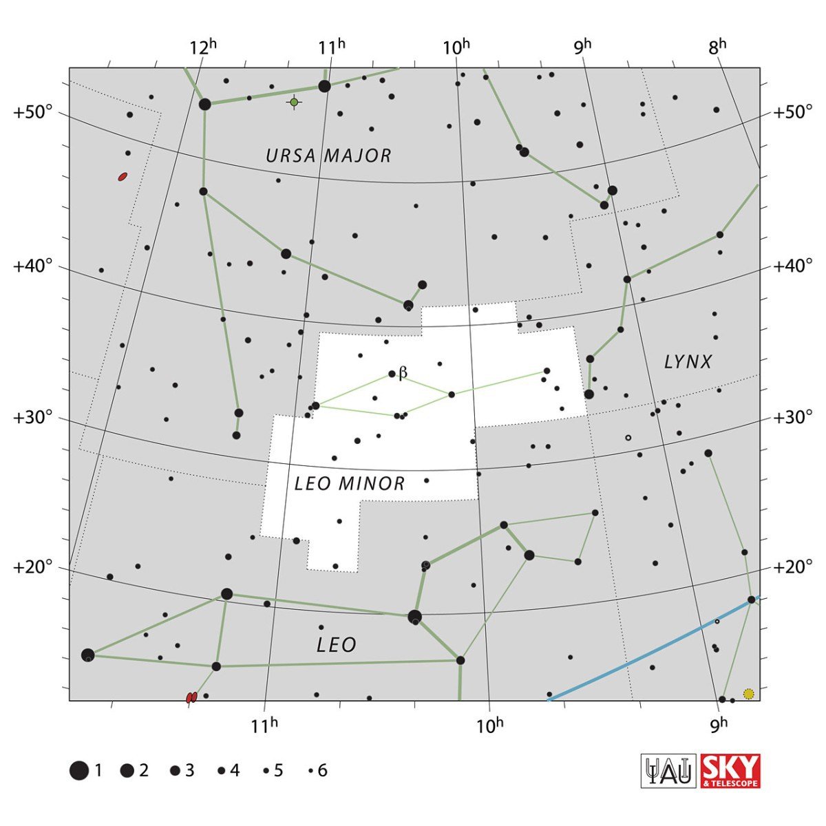 Mapa souhvězdí Malý Lev