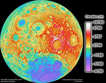Výšková mapa Měsíce