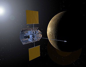 Sonda Messenger u Merkuru v představách malíře