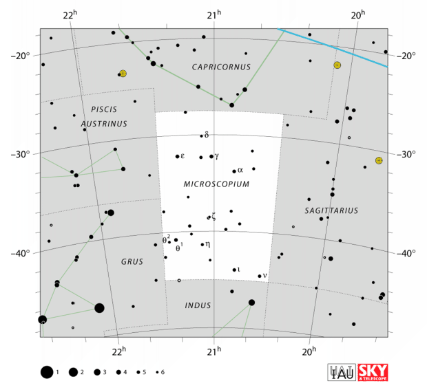 Mapa souhvězdí Mikroskop