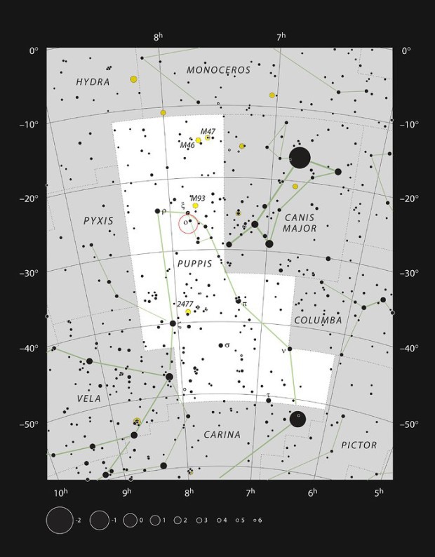 Mlhovina NGC 2467 v souhvzd Lodn z