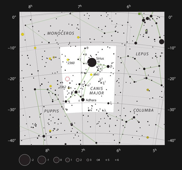 Hvězdokupa NGC 2367 v souhvězdí Velkého psa