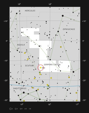 Mlhovina M 16 v souhvězdí Hada