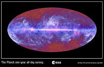 Mapa oblohy z Planckova teleskopu
