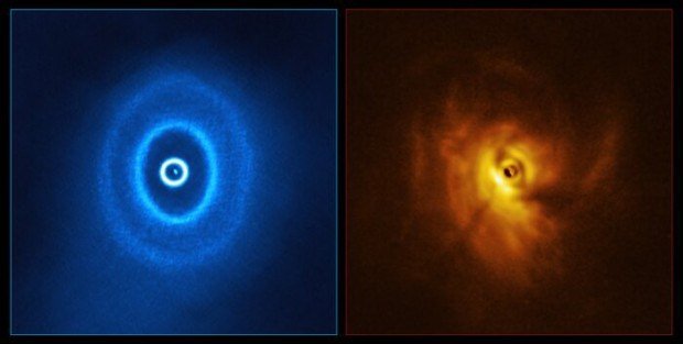 Systém GW Orionis pohledem ALMA a SPHERE (srovnání)