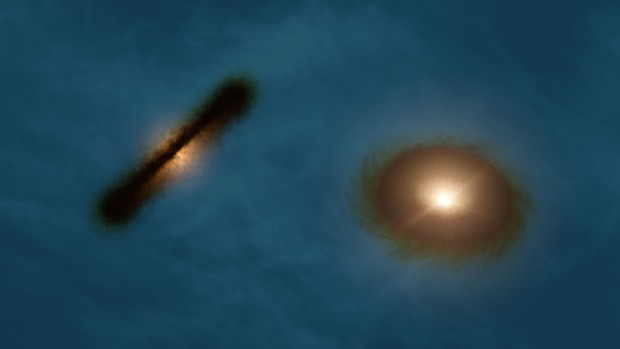 Pedstava protoplanetrnch disk kolem sloek mlad dvojhvzdy HK Tauri 