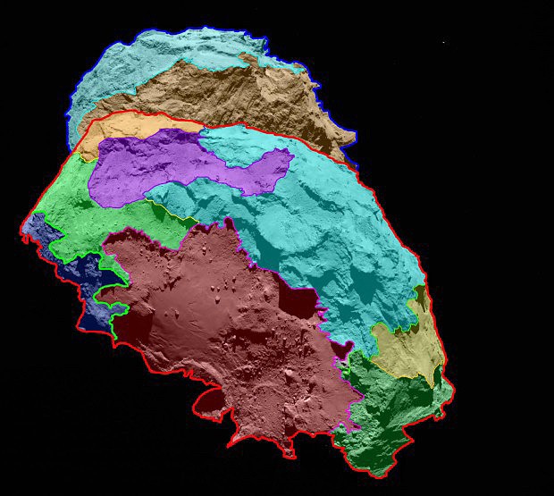 Mapa komety 67P / Churyumov-Gerasimenko