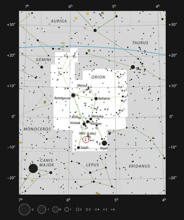 The star V883 Orionis in the constellation of Orion