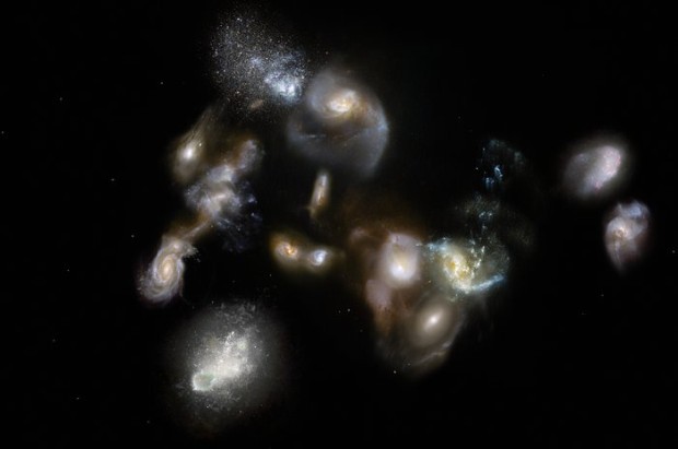 Vizualizace slvn galaxi v mladm vesmru