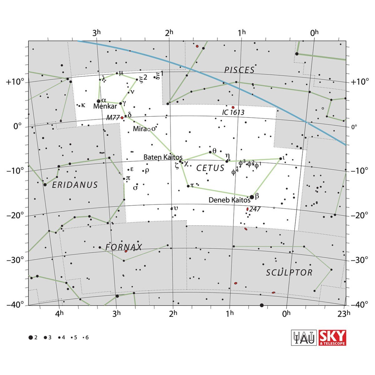 Mapa souhvězdí Velryba