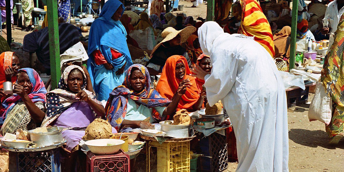 Tržiště na břehu Nilu, Súdán