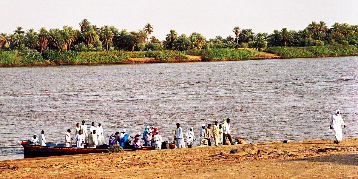 Řeka Nil v Súdánu severně od Chartúmu