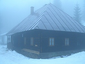 Chata Hostinec v zimě