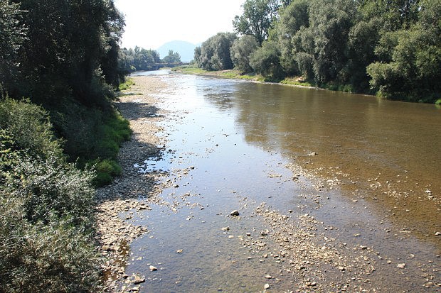 Řeka Kysuca je téměř vyschlá