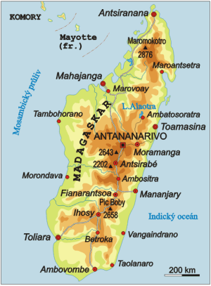 Madagaskar, mapa