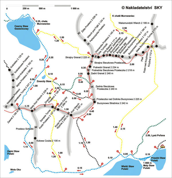 Orla Perć, mapa