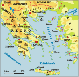 Řecko, mapa