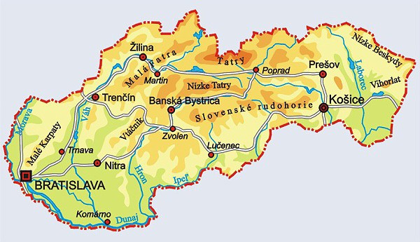 Slovensko, mapa