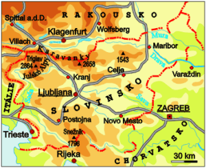 Mapa Slovinska
