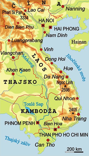 Vietnam, mapa