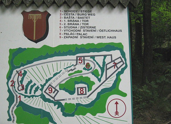 Hrad Andělská Hora, plánek
