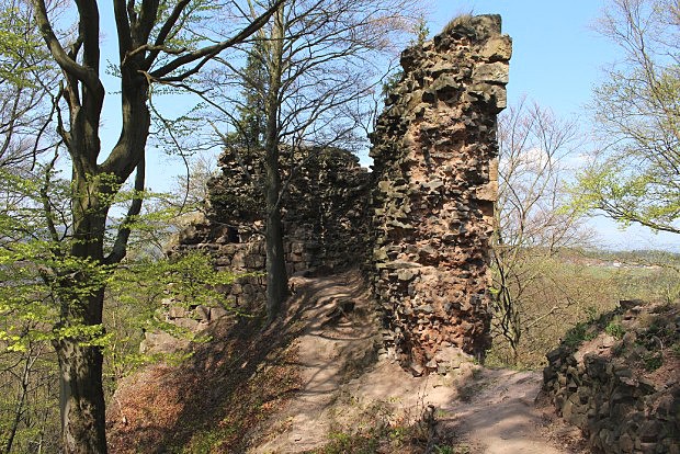 Bradlec, severní část hradu