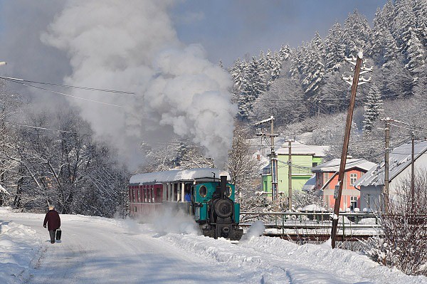 Lesní železnice v zimě, foto A. Kučera