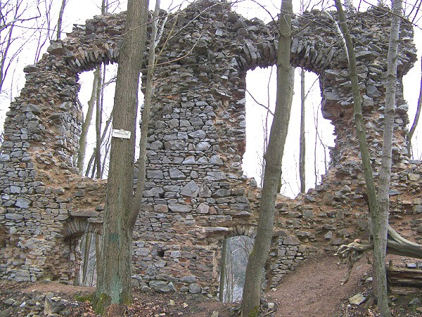 Zbytky palácových zdí hradu Blansek