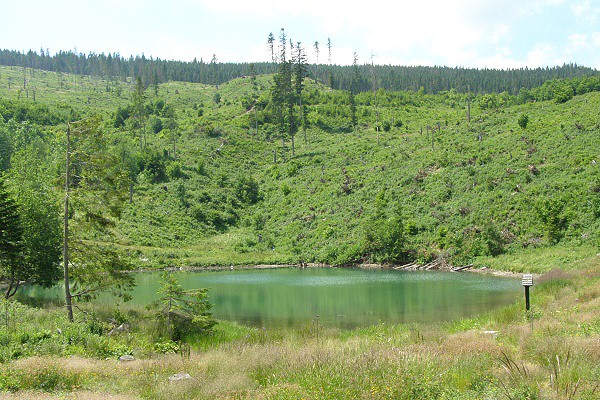 Jezerské jazero s okolím, pohled z hráze