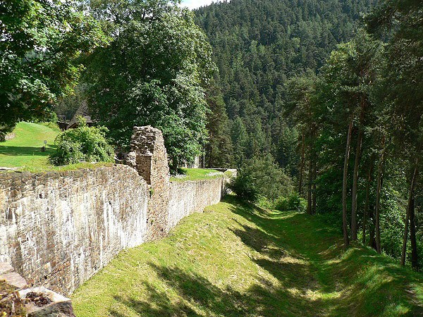 Hrad Velhartice, hradby s příkopem